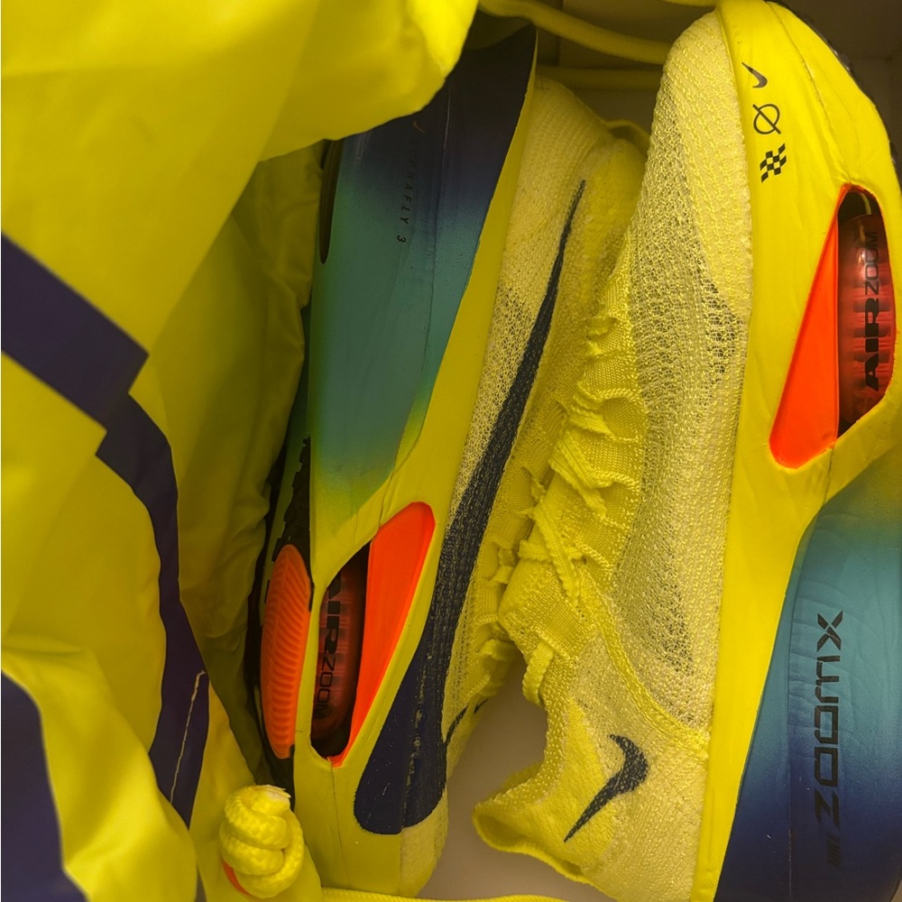 Nike Yellow and Blue ZoomX Running Shoes
